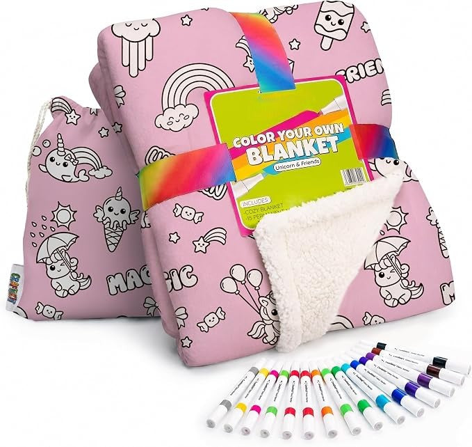Snuggleink Unicorn Coloring Blanket