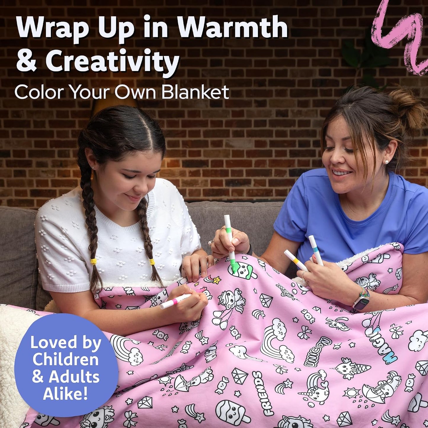 Snuggleink Unicorn Coloring Blanket